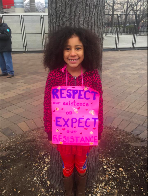 <p><strong>Aaliyah, 7, Maryland<br />
</strong>“We’re here to celebrate…um…I forget. But what would make 2017 better is if Donald Trump were more nicer.” </p>
