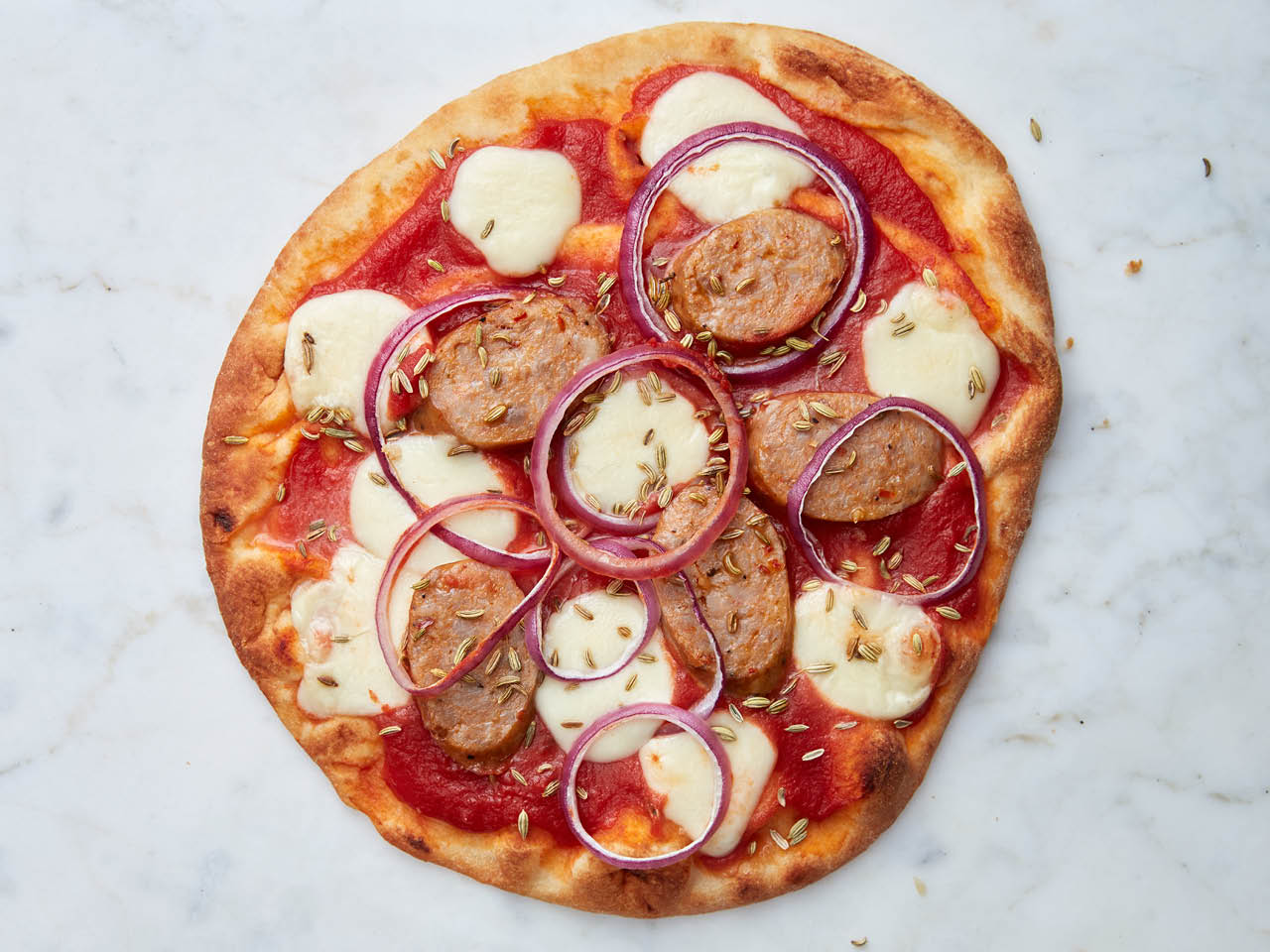 Fennel and sausage pizza