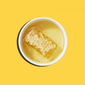 jar of honey and honeycomb