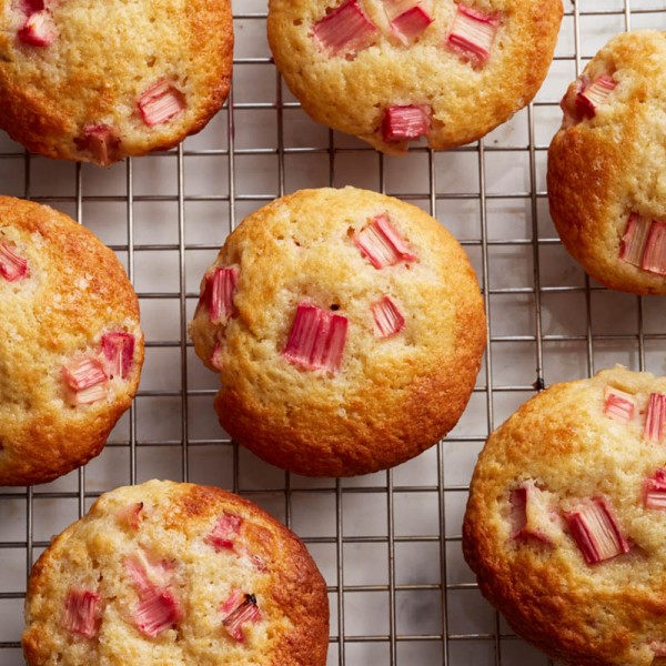 Classic rhubarb muffins