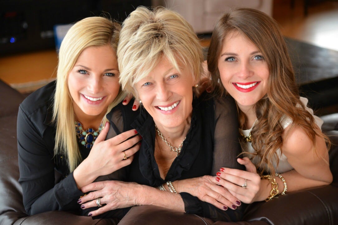 Kate Pettersen with her mom and sister