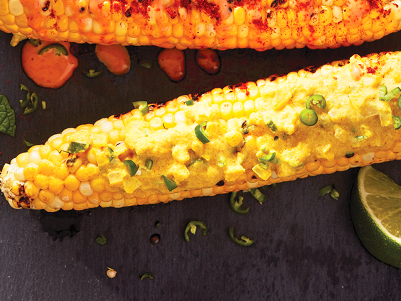 South Asian grilled corn