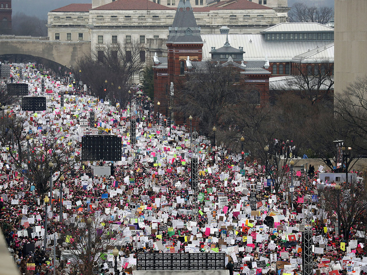 A crowd at the Women's March on Washington