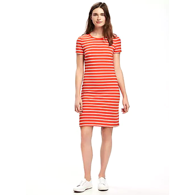 Fitted Crew-Neck Tee Dress for Women Old Navy