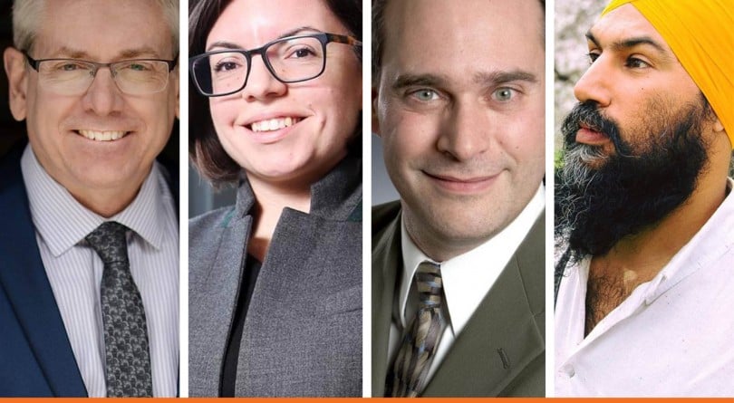 Charlie Angus, Niki Ashton, Guy Caron and Jagmeet Singh are running for the NDP leadership 2017..