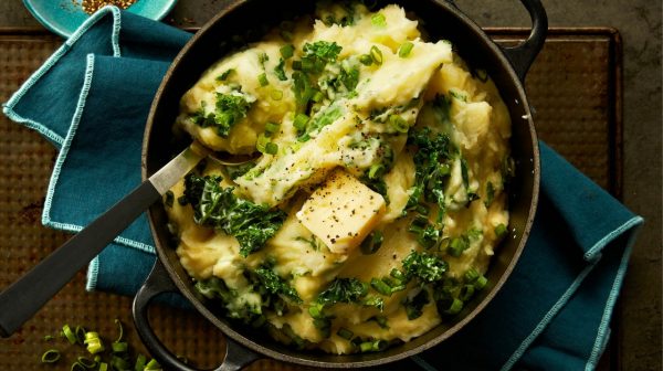 Mashed potato recipes: Irish mashed potatoes with chives and butter on top