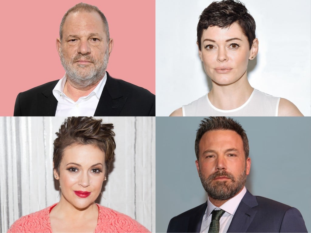 Harvey Weinstein, Rose McGowan, Alyssa Milano, Ben Affleck