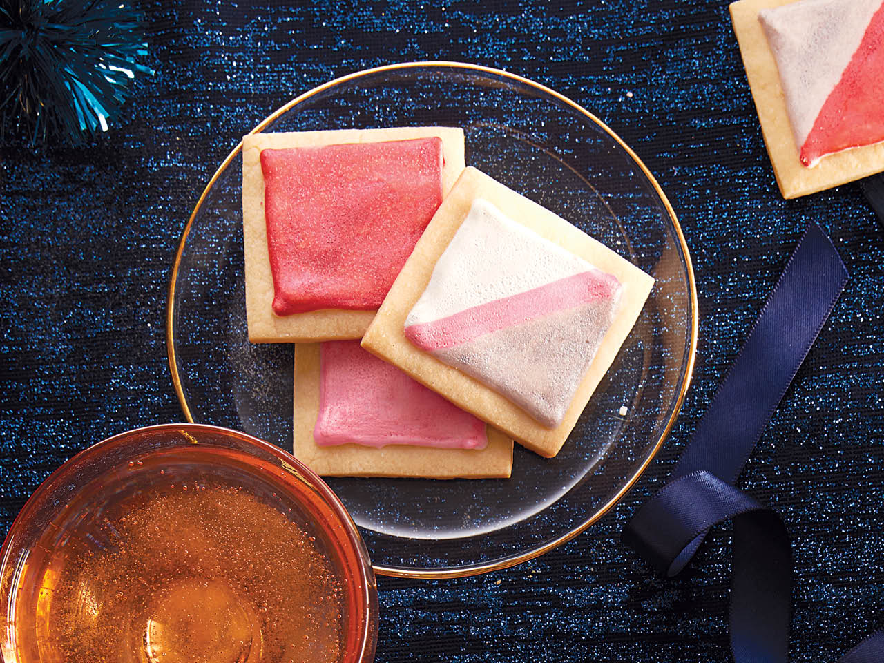 painted square butter cookies