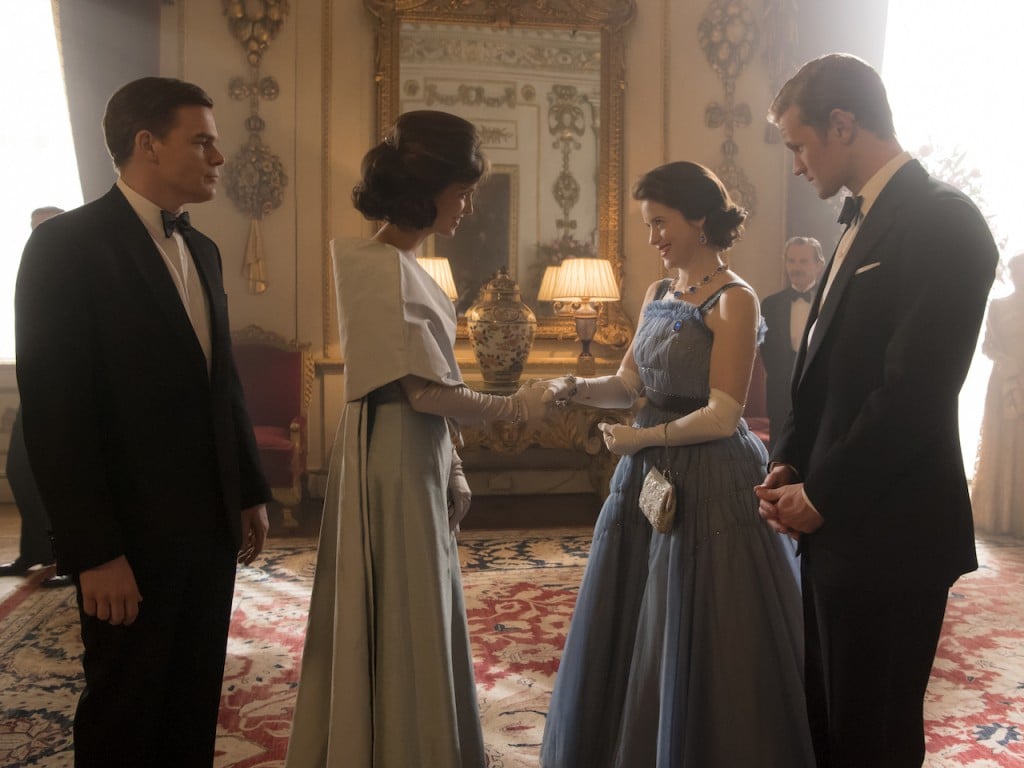 The Crown season 2 royals - still of The Kennedys meeting The Windsors.