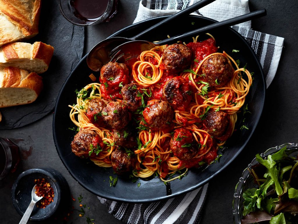 classic spaghetti and meatballs