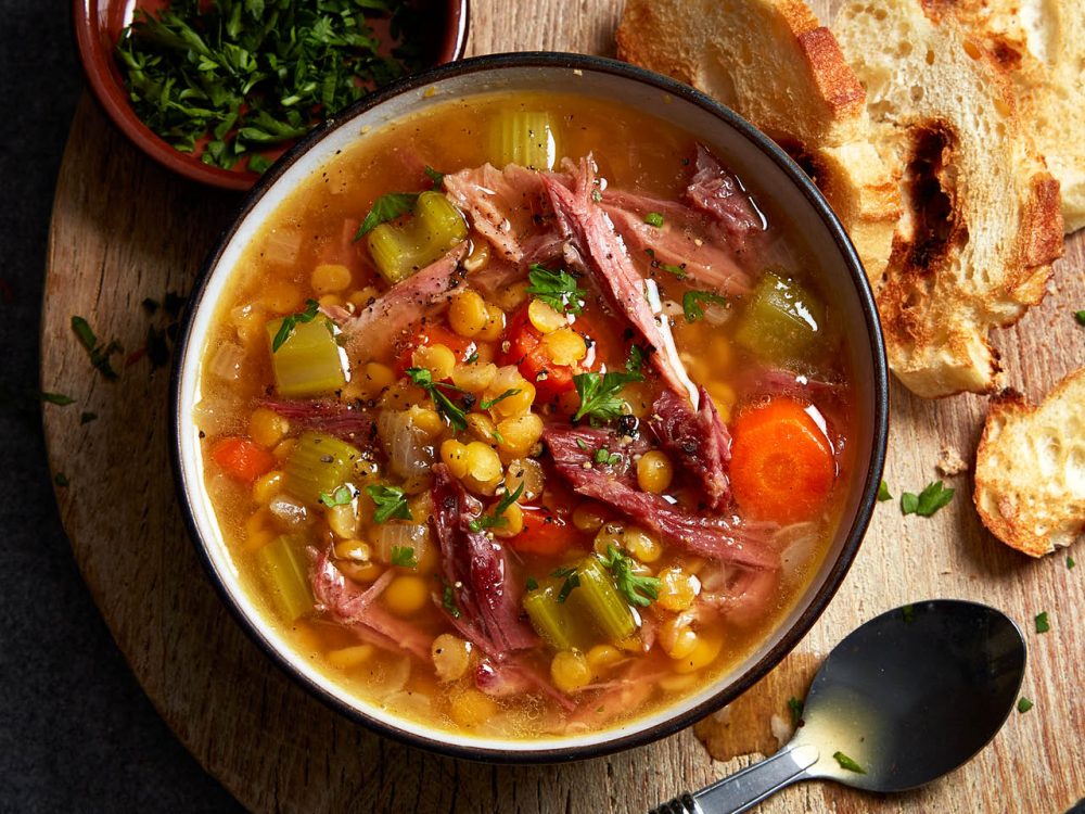 Slow cooker split pea and ham soup