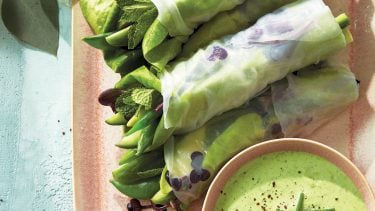 First Day of Spring - Avocado and snap pea salad rolls