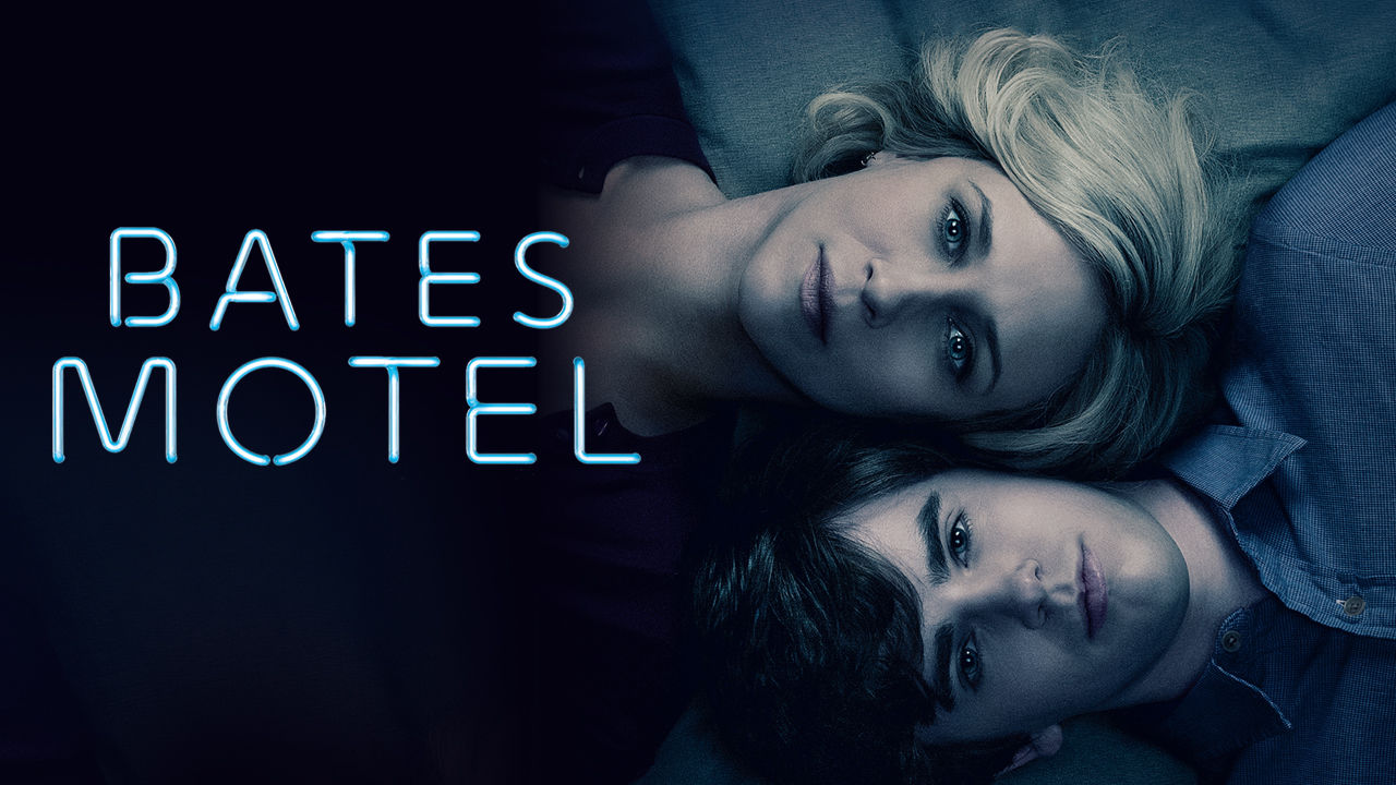 Netflix February-Bates Motel overhead shot of Bates and his mother lying down head to head. Season 5 available February