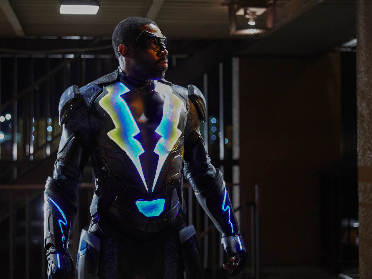 Netflix February-Black Lightning image of him in his super suit