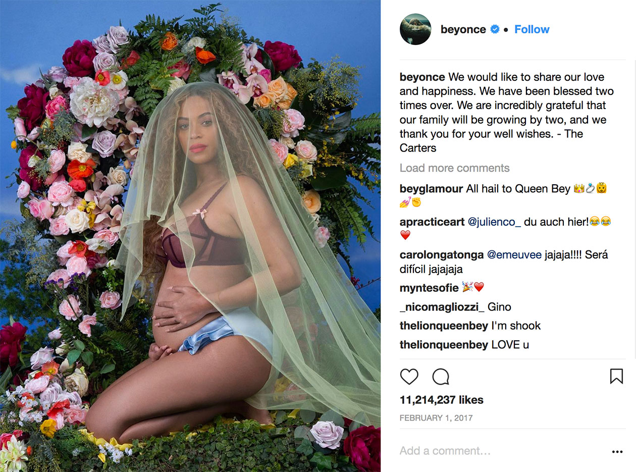 ‘I regret having children': Celebrity tabloids are fuelled by maternity mania; Beyoncé’s 2017 Instagram post announcing twins (via a beatific photo of the performer framed by flowers, fecund belly on display) was the most shared ever on Instagram. 