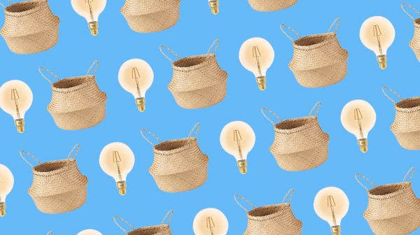 Ikea bargains feature image showing baskets on a blue background