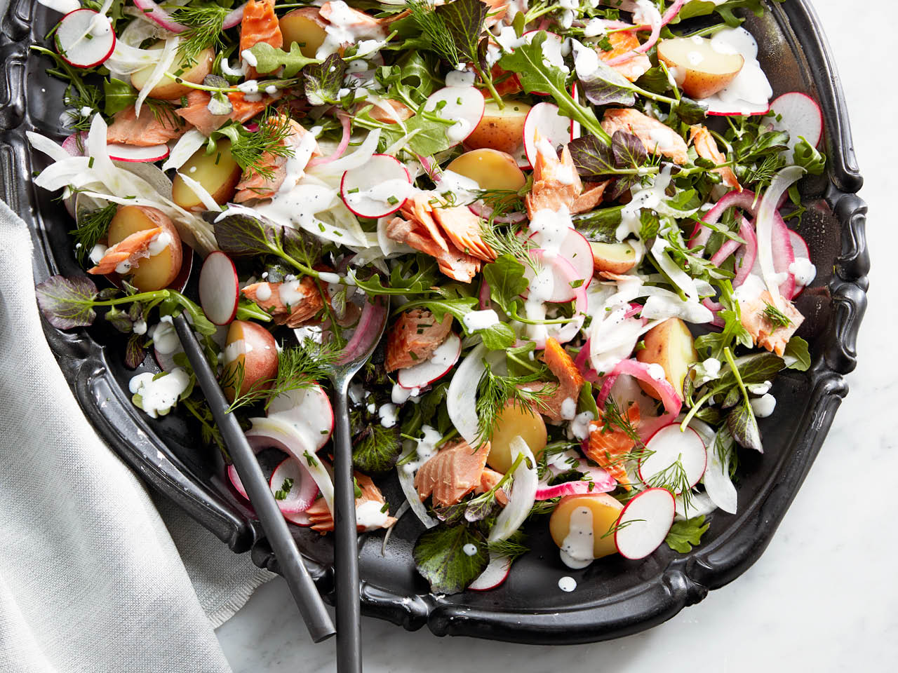 Smoked trout salad with horseradish
