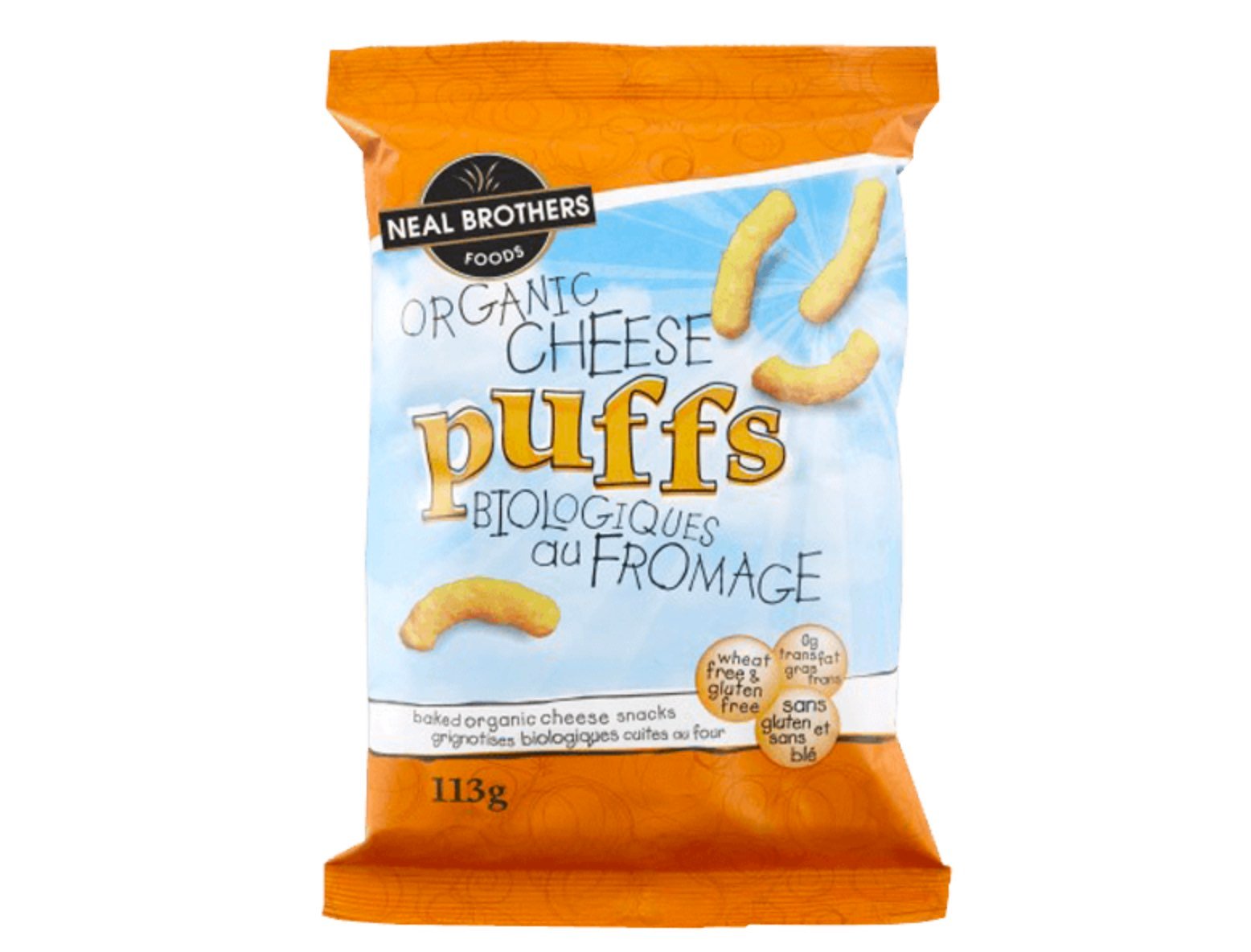 Bag of Neal Brothers Organic Cheese Puffs