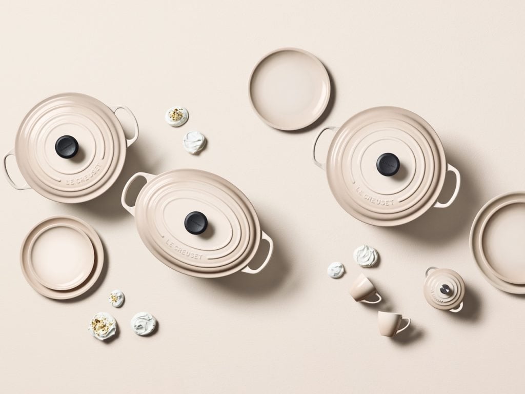This Year's New Le Creuset Colours Are Sage And Meringue