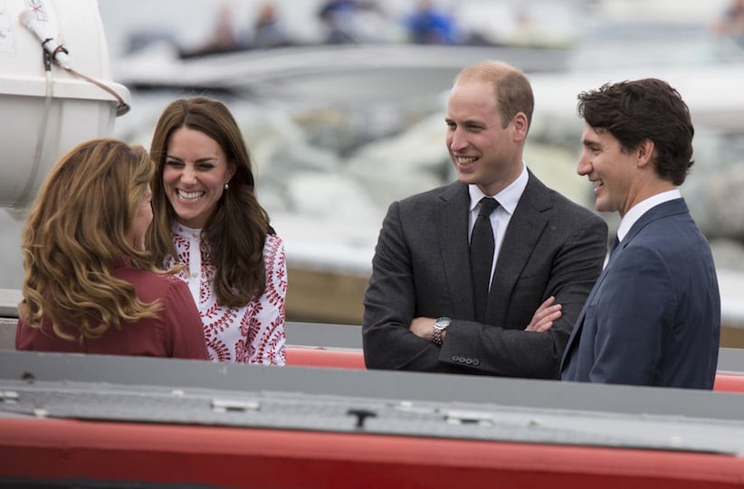 Justin Trudeau, Sophie, Prince William and Kate Middleton
