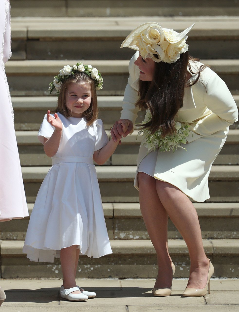 Kate Middleton and Princess Charlotte leave the chapel after the royal wedding