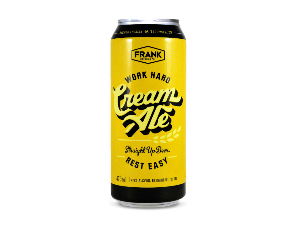 Frank Brewing Co. Cream Ale in yellow can