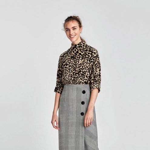 Leopard print high neck top from Zara
