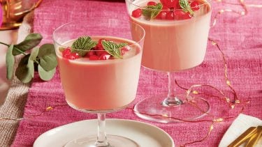 Pomegranate posset in two dishes