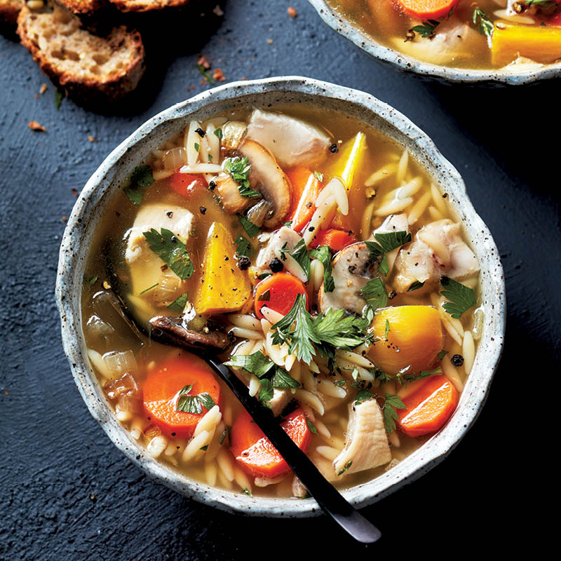 Chicken and orzo soup