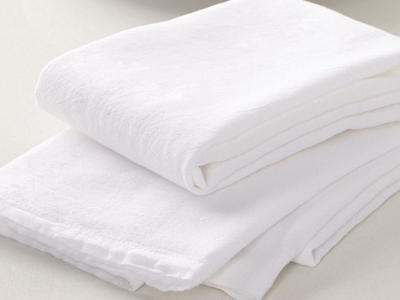 White flour sack towels