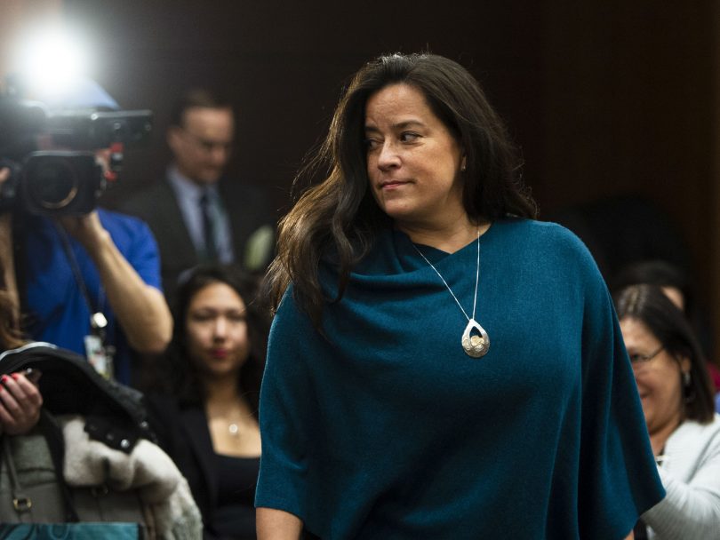 jody wilson-raybould justin trudeau liberals-Jody Wilson-Raybould stands in the House of Commons Justice committee on Parilament Hill wearing a blue shirt and large silver pendant