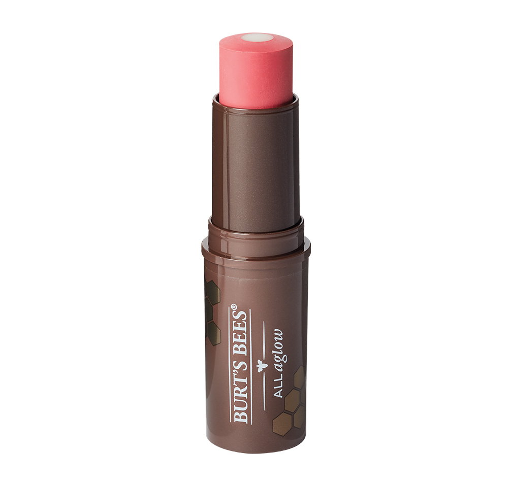 clean beauty products to try: pink burt's bee lip and cheek stick
