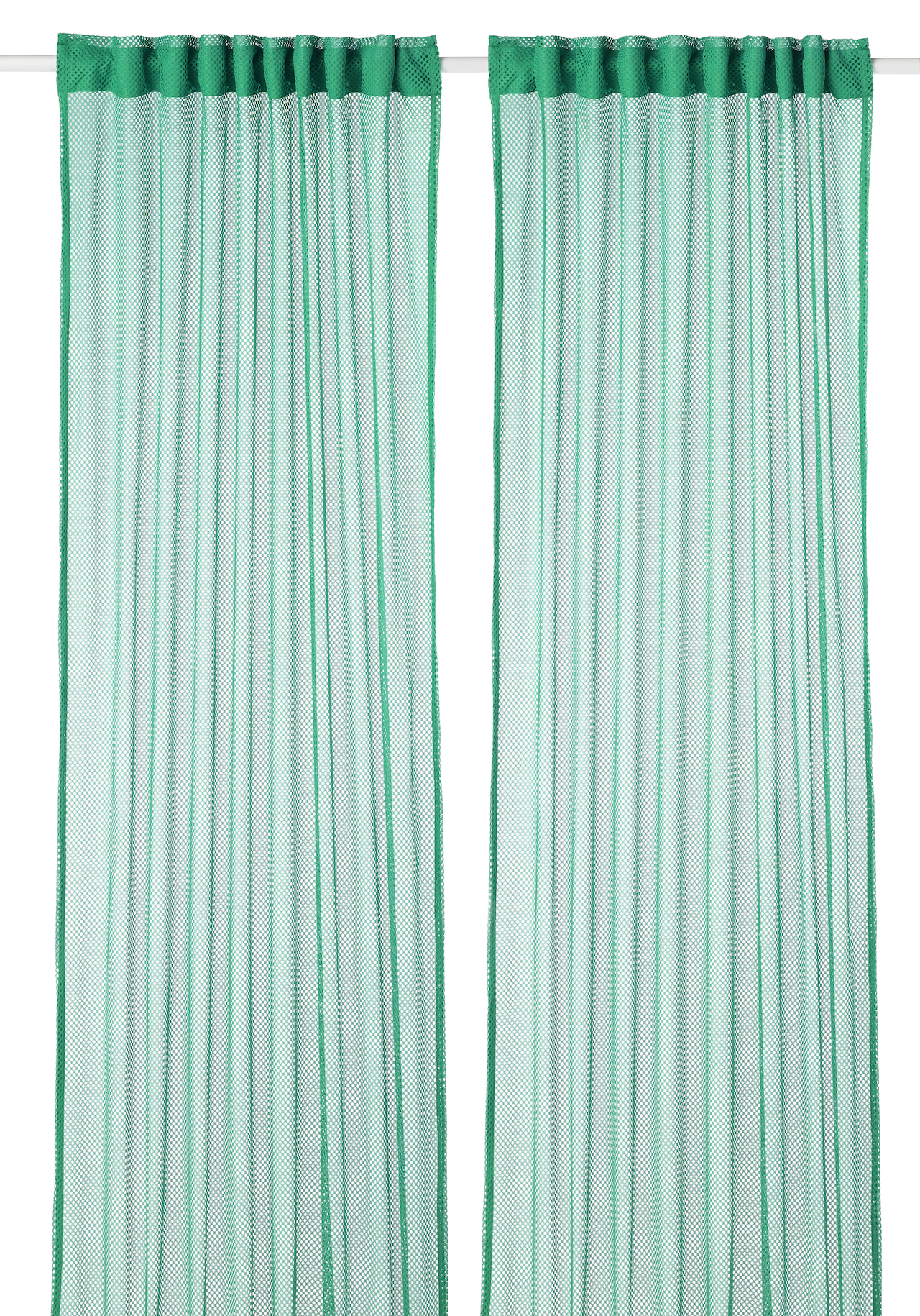 backyard privacy-Ikea-Gratistel curtains in mint green block the view on a porch