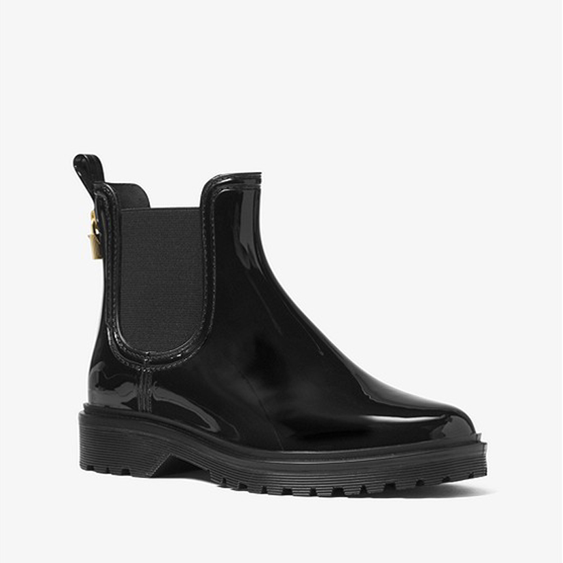 Chelsea-style black rain boots from Michael Kors