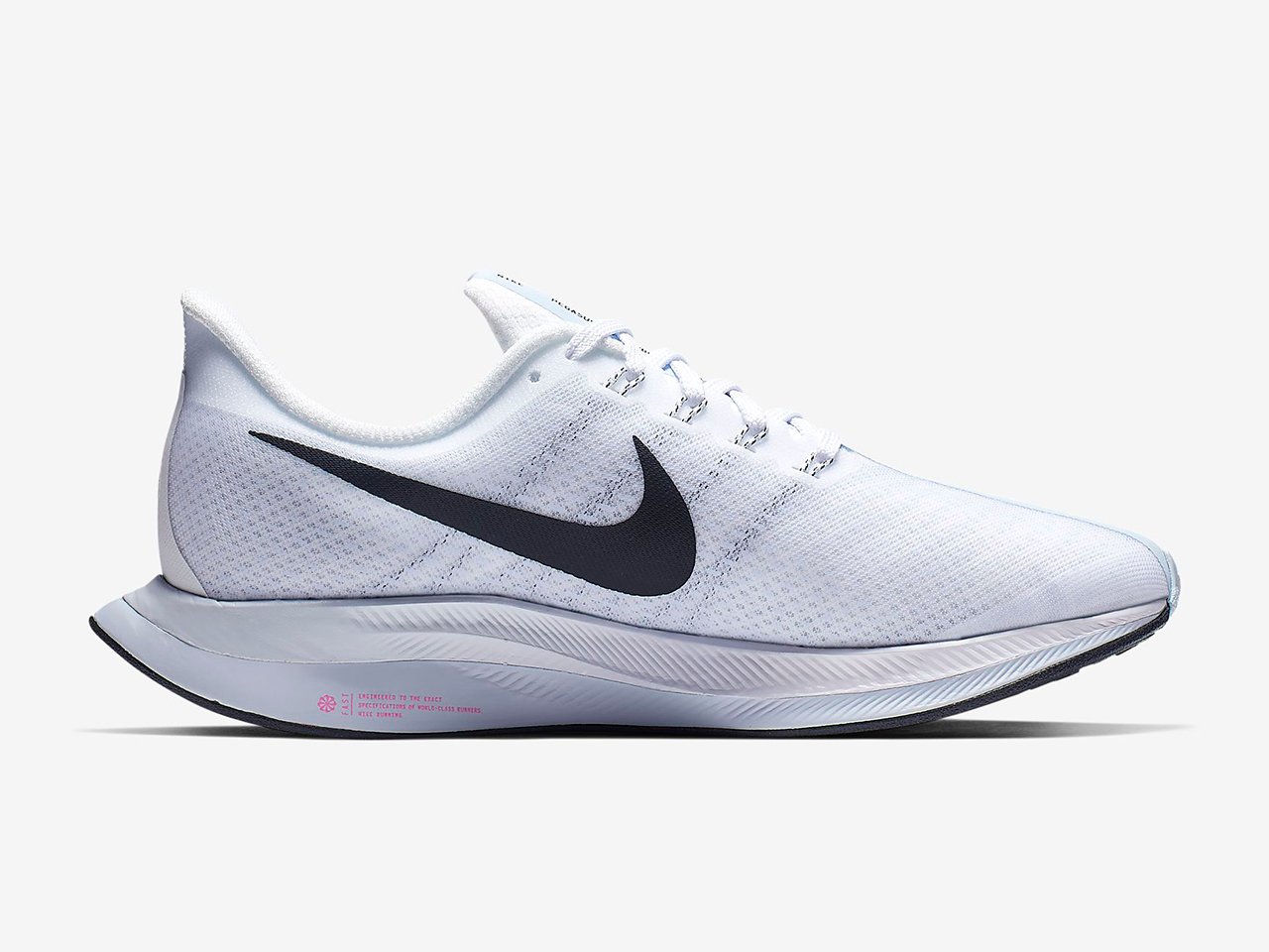 Great running shoes: Nike Zoom Pegasus Turbo shoe in white with black Nike stripe