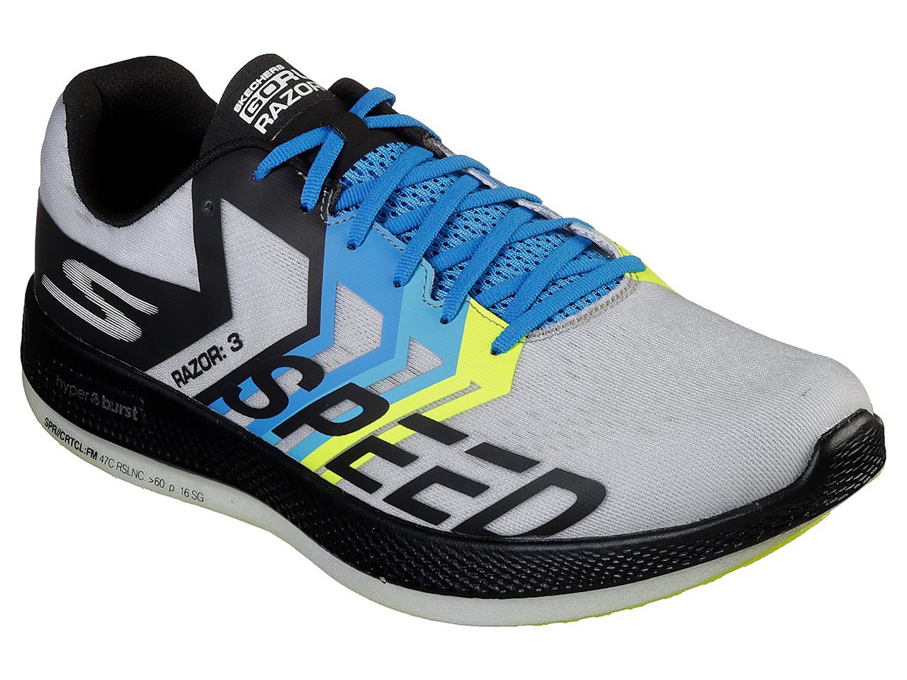 Great running shoes: GORUN RAZOR 3 HYPER shoe in grey with blue/lime details