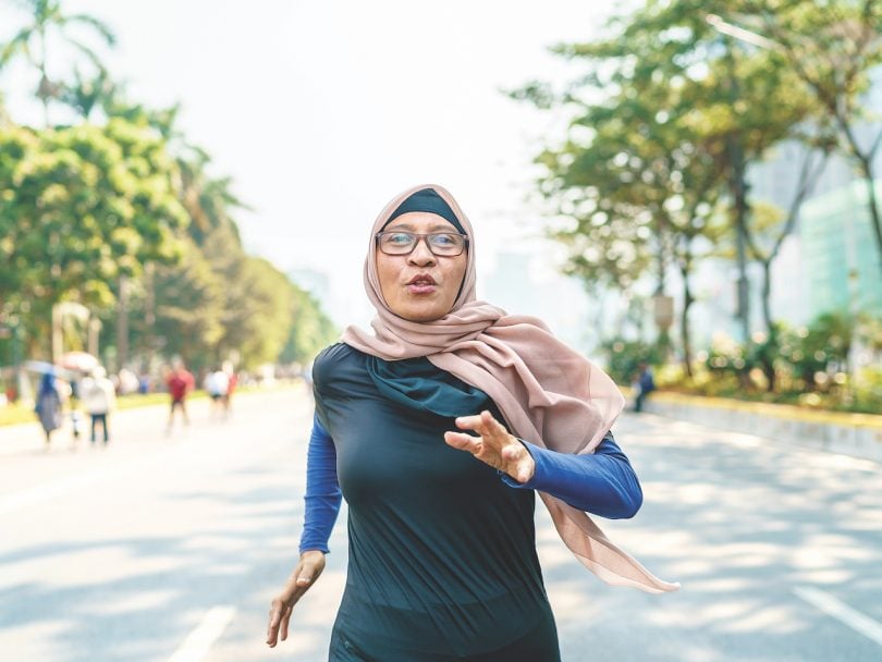 runner, independent woman, muslim, proud, focused, fun-loving, challenging