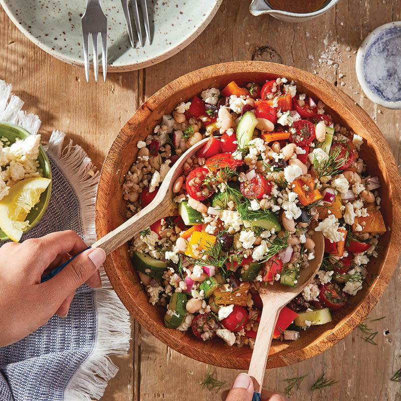 Greek Salad with Toasted Buckwheat