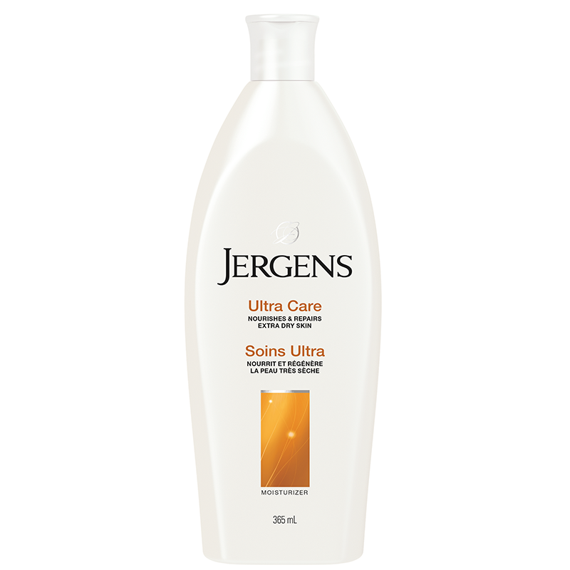 drugstore beauty for body: white jergens ultra care moisturizer bottle