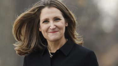 Liberal MP Chrystia Freeland arrives for the cabinet swearing-in ceremony in Ottawa on Wednesday, Nov. 20, 2019