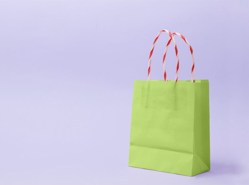 photo of green shopping bag