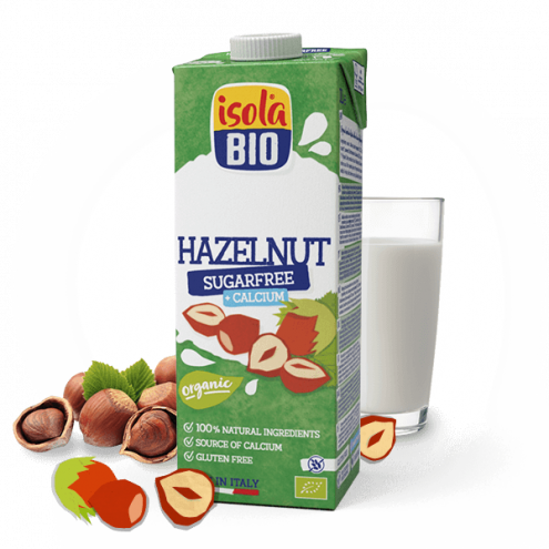 Hazelnut plant-based milk carton