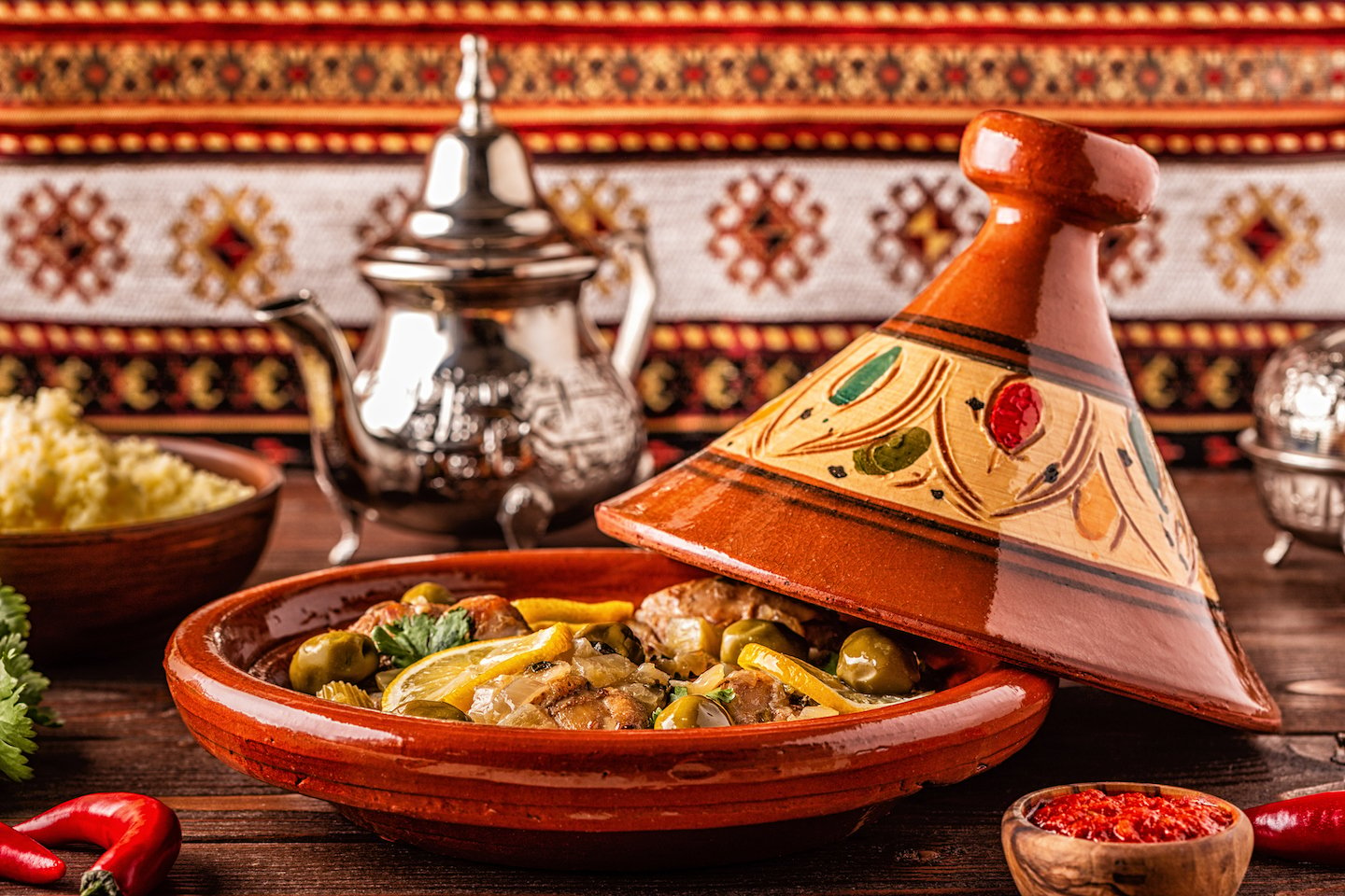 Cooking Tagine food Tangia  beef Tajine Ceramic pot Moroccan chicken recipes 