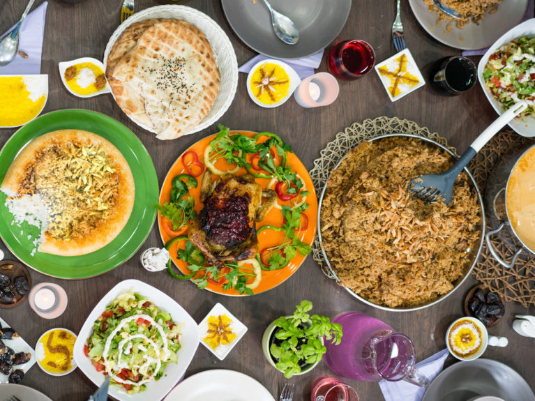 photo of table filled with foods