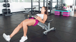 A gif of a Single-Leg Staggered Dumbbell Hip Thrust