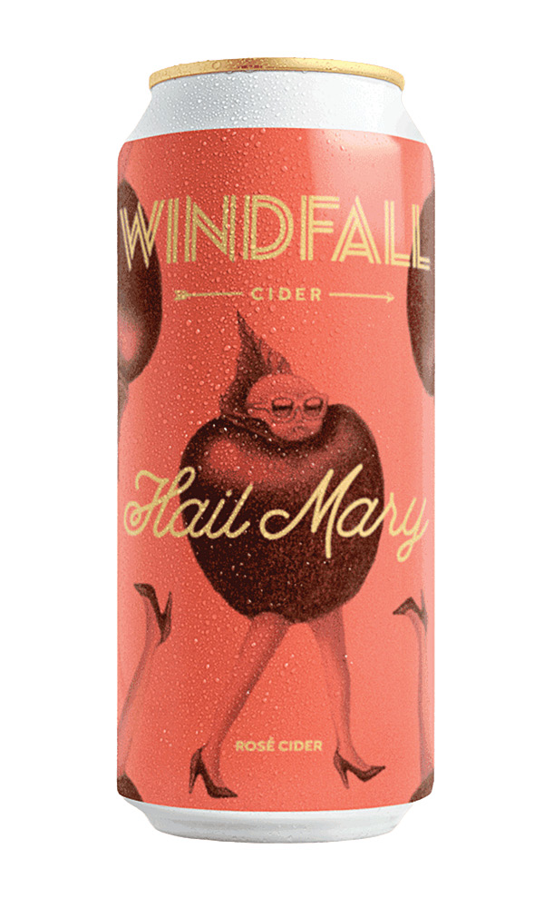 A can of Hail Mary cider. 