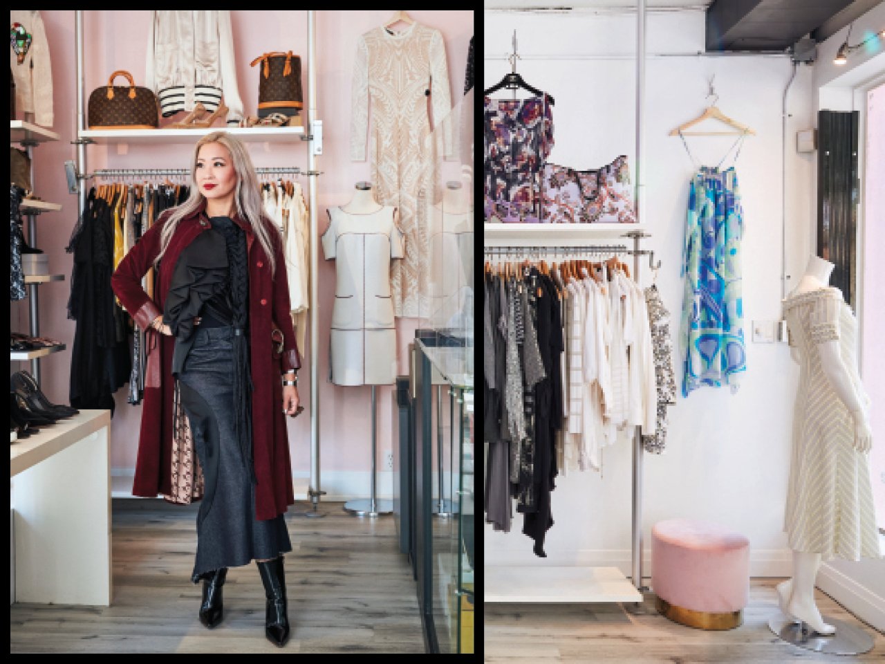 A photo of Julie Yoo in her Toronto vintage shop, I Miss You