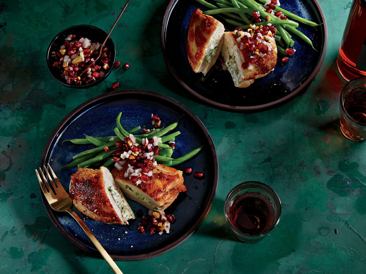 Stuffed Chicken with Pomegranate Relish