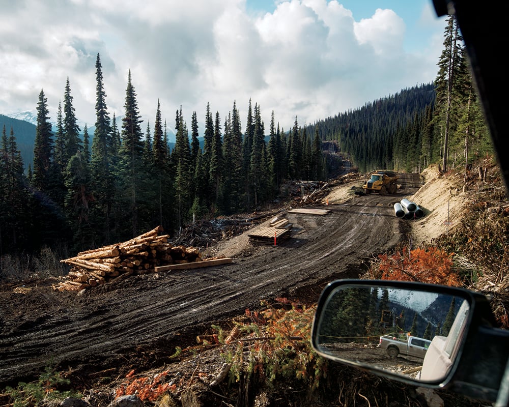 A photo of the site of a new road being cut into Wet’suwet’en territory by Coastal GasLink in October 2019. 