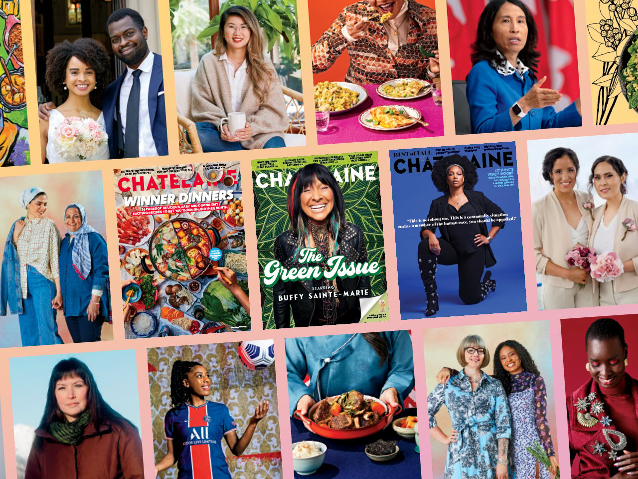 A collection of Chatelaine covers and imagery from 2020-2021